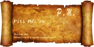 Piti Márk névjegykártya